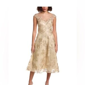 Teri Jon by Rickie Freeman size 6 Tulle Applique Cocktail Dress